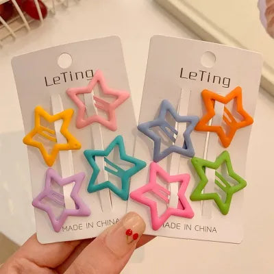 40Pcs Colourful Star Hair Clips For Girls