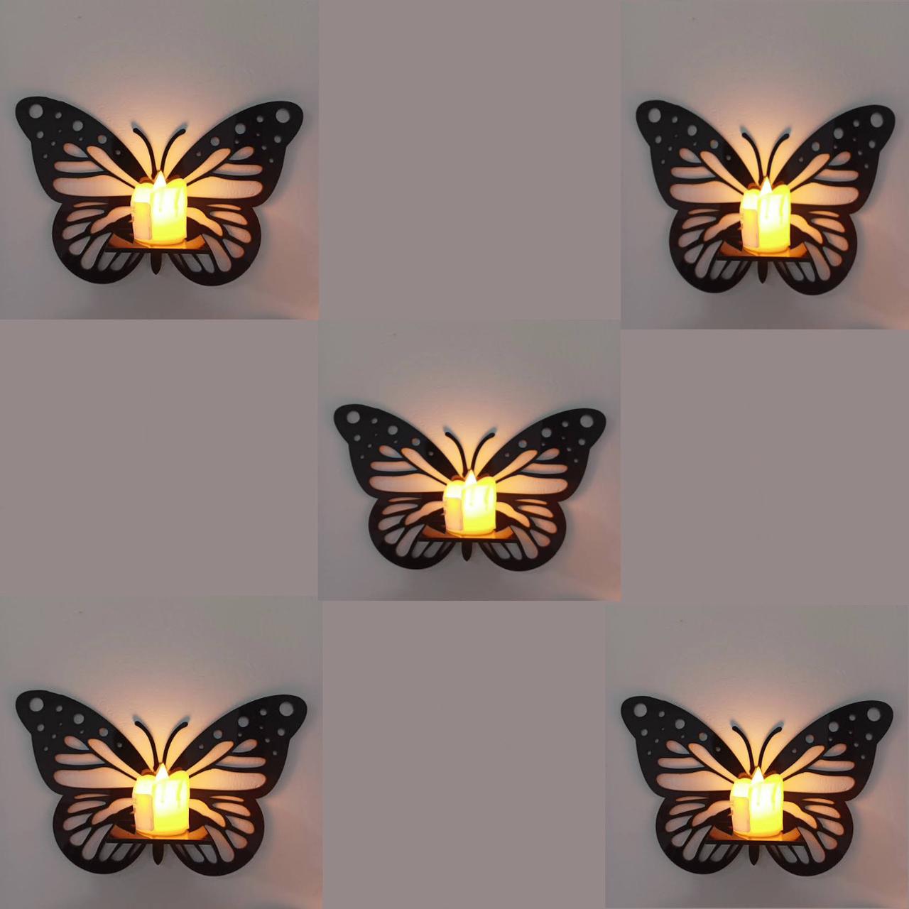 Pack Of 3 Decorative Butterfly Candle Stand