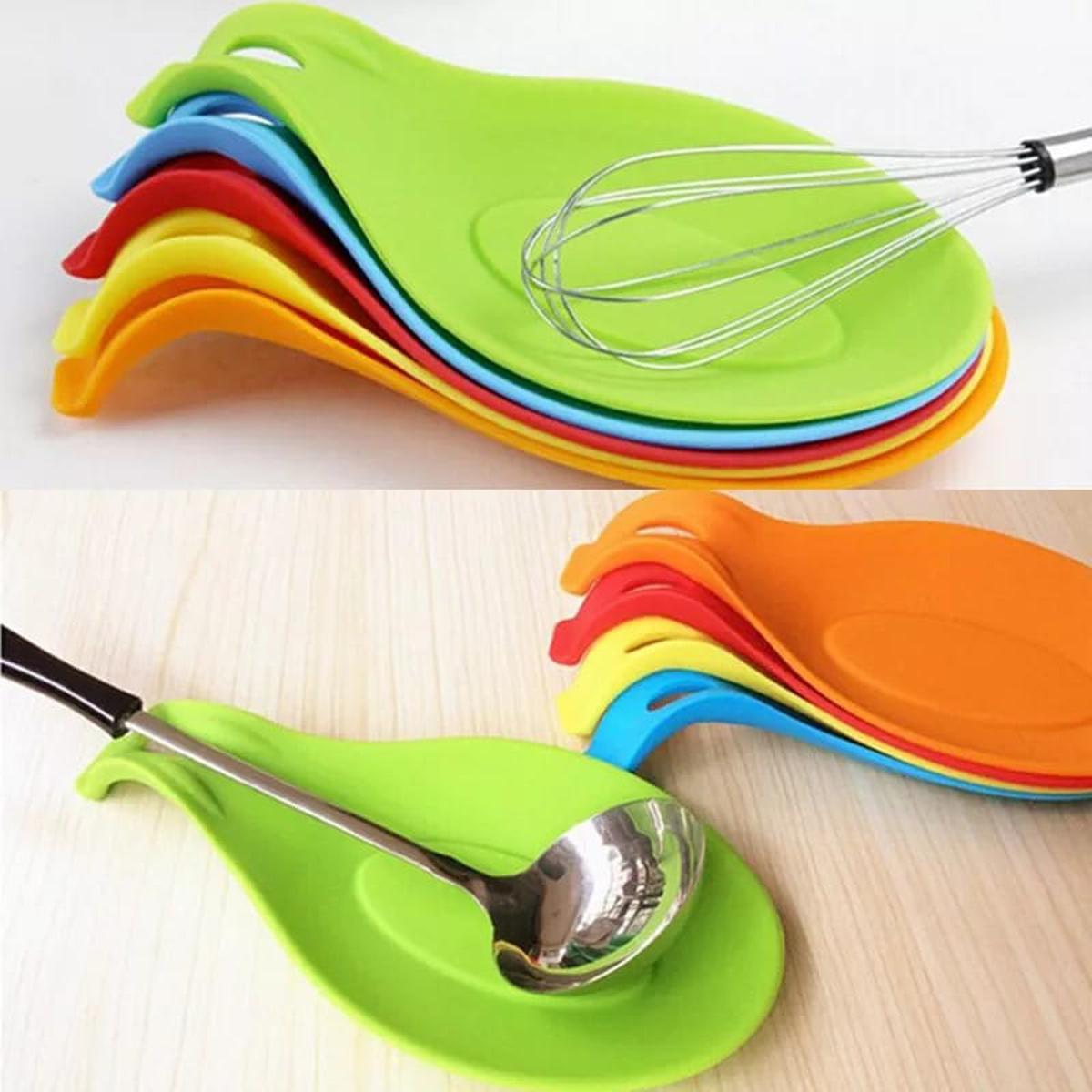Spoon Holder Fork Spatula Rack Shelf Organizer Non Slip  Plastic Spoon Rest