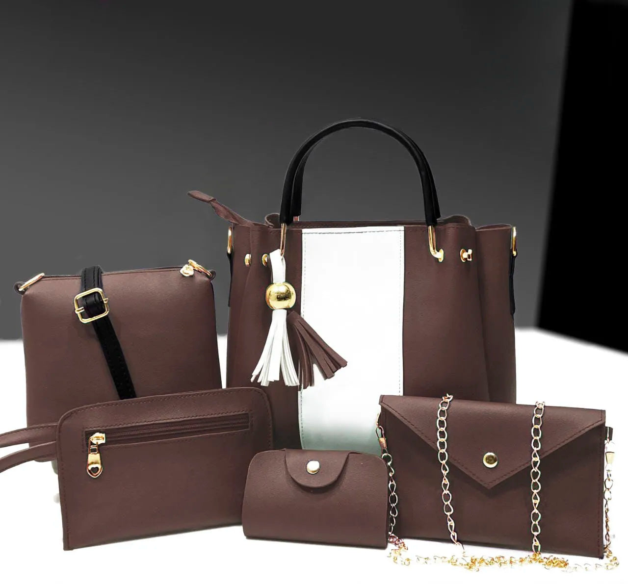 Hand bags for girls pack of 5 piece set with long strap