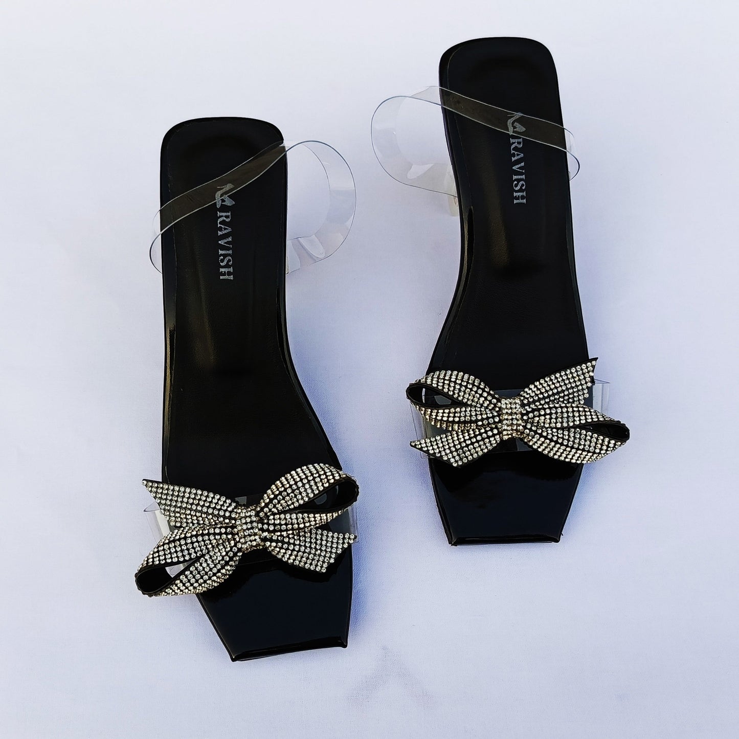 Transparent Heel For Women Elegant Bow Design .