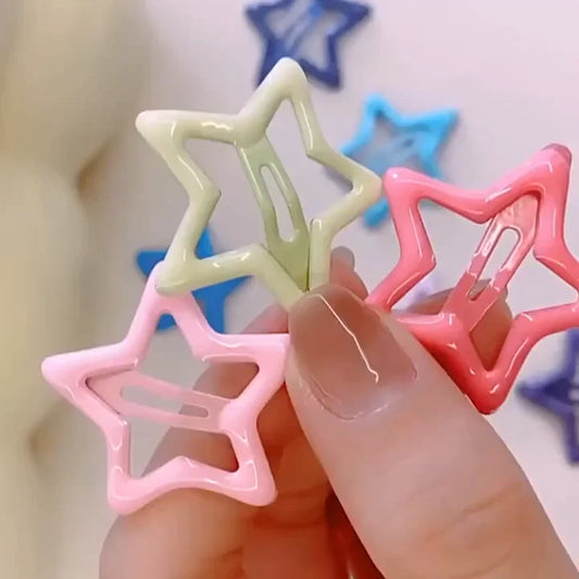 40Pcs Colourful Star Hair Clips For Girls