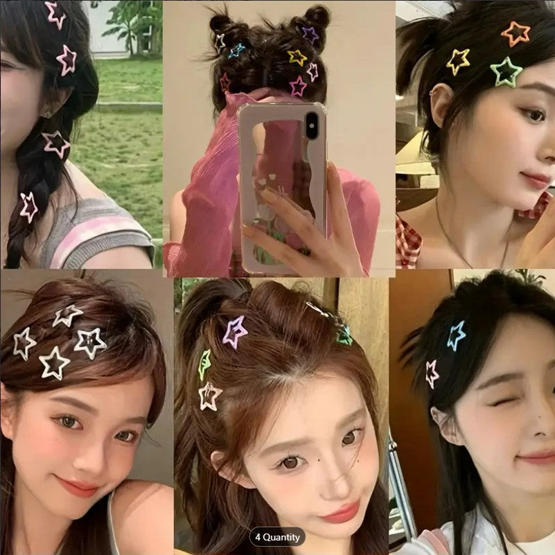 40Pcs Colourful Star Hair Clips For Girls