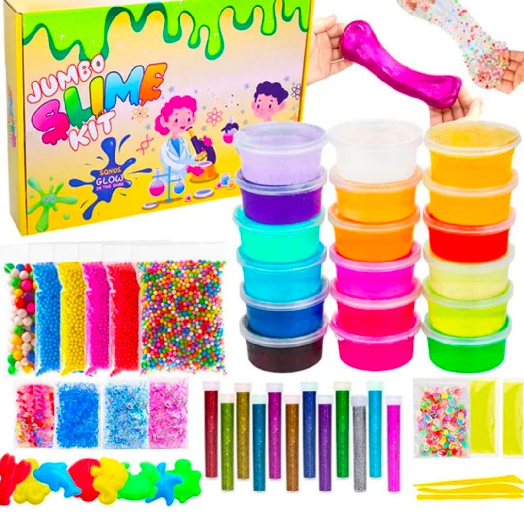 Pack Of 12 slime And 6 Glitter Bottle Water Orbeez Balls water Baloons And 2 clay Mitti Stick