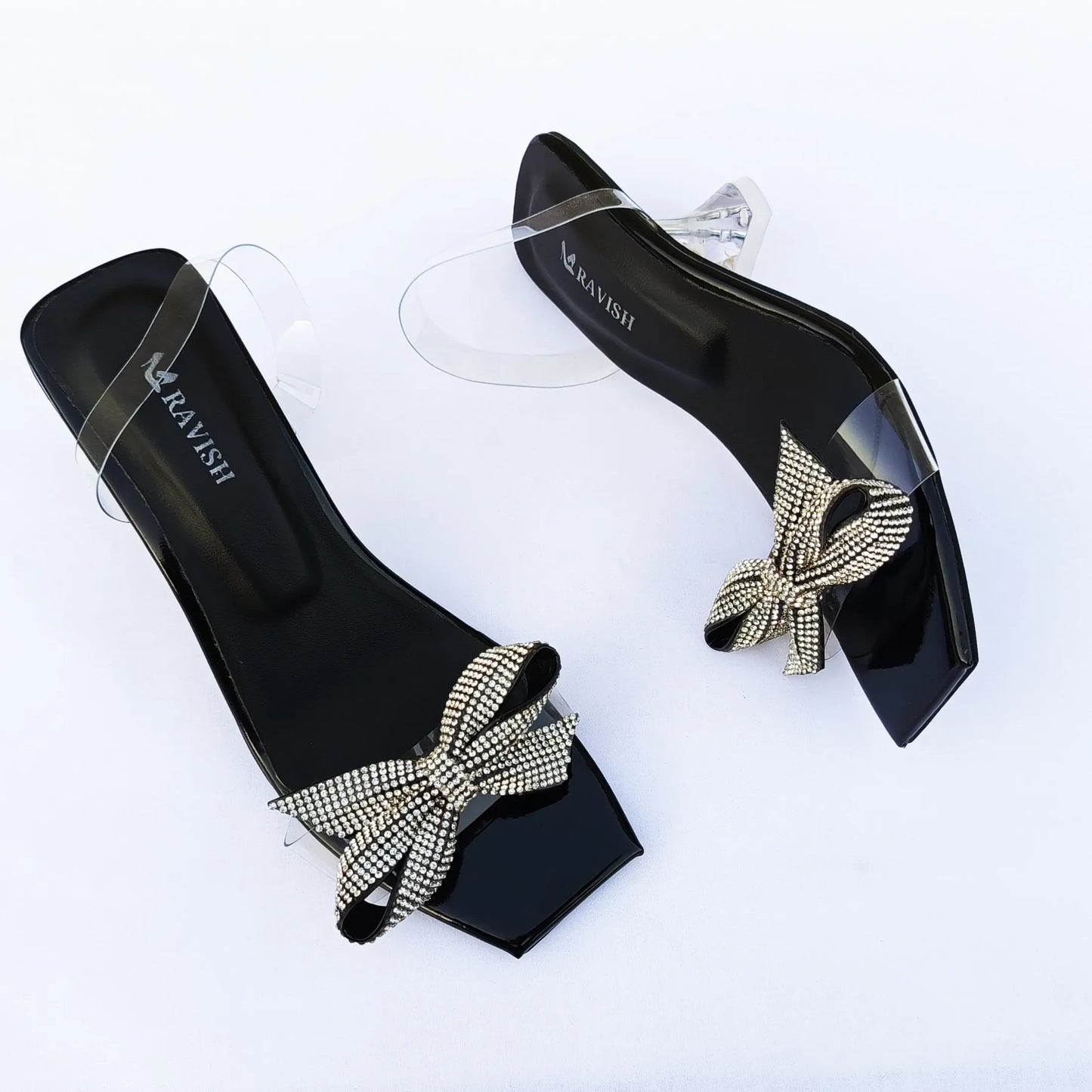 Transparent Heel For Women Elegant Bow Design .