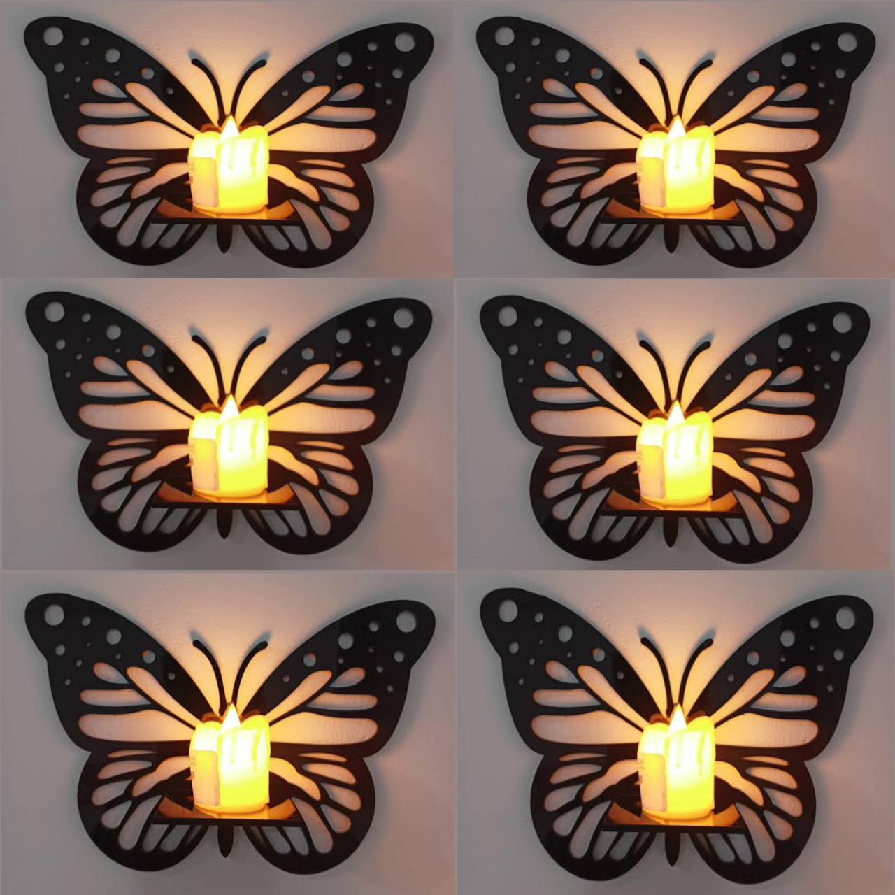 Pack Of 3 Decorative Butterfly Candle Stand