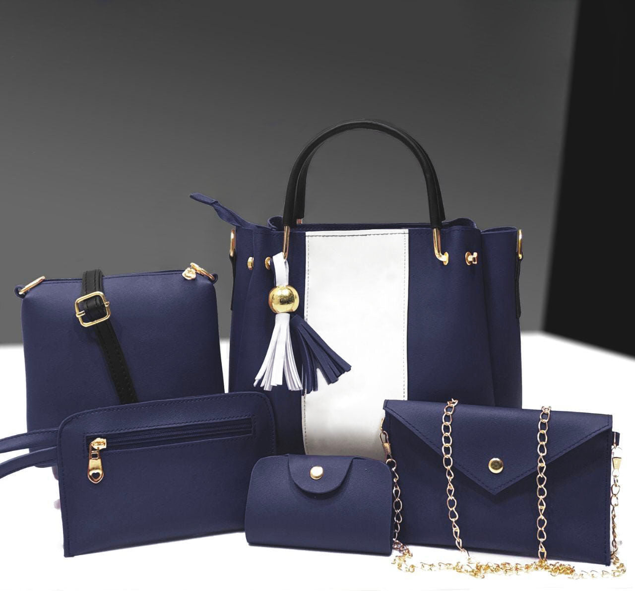 Hand bags for girls pack of 5 piece set with long strap