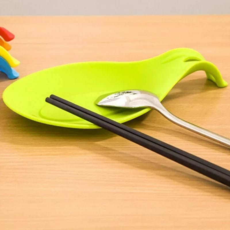 Spoon Holder Fork Spatula Rack Shelf Organizer Non Slip  Plastic Spoon Rest