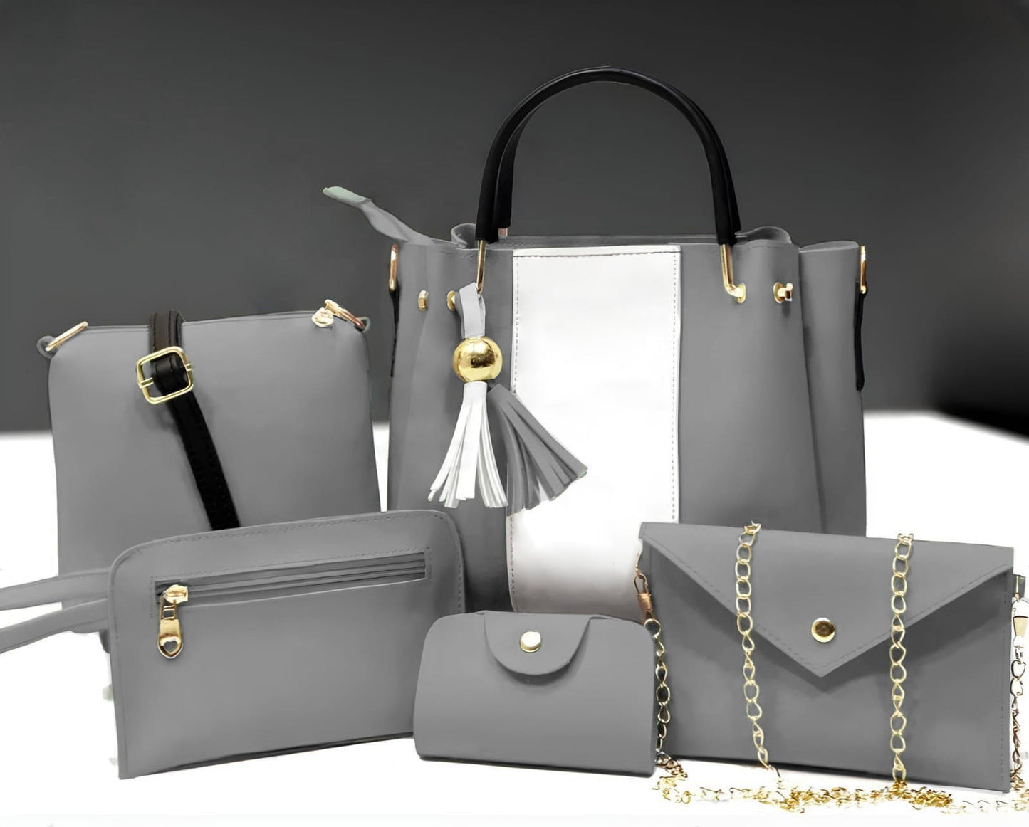 Hand bags for girls pack of 5 piece set with long strap