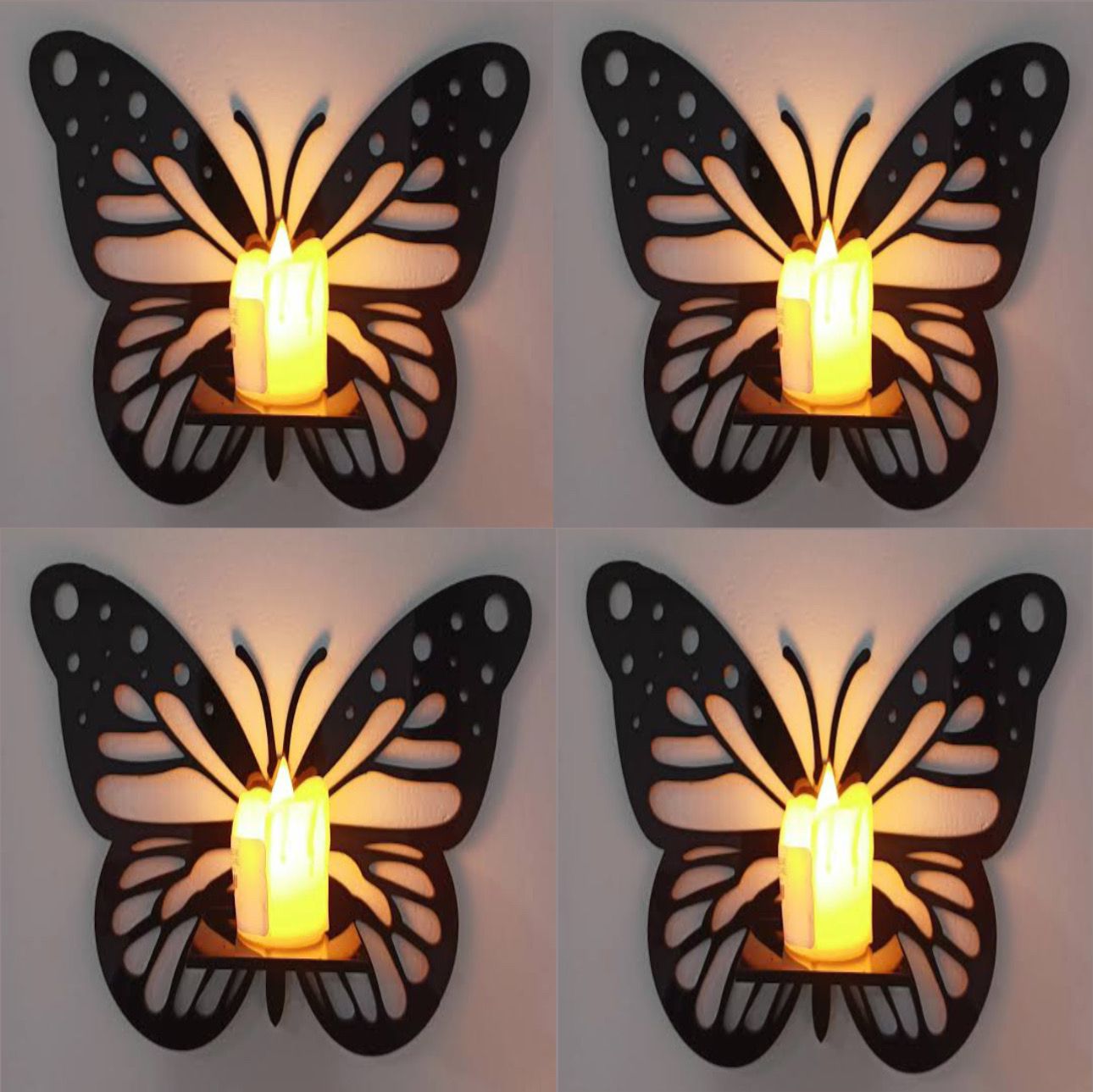 Pack Of 3 Decorative Butterfly Candle Stand