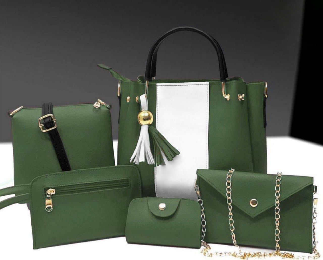 Hand bags for girls pack of 5 piece set with long strap
