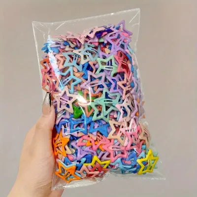 40Pcs Colourful Star Hair Clips For Girls