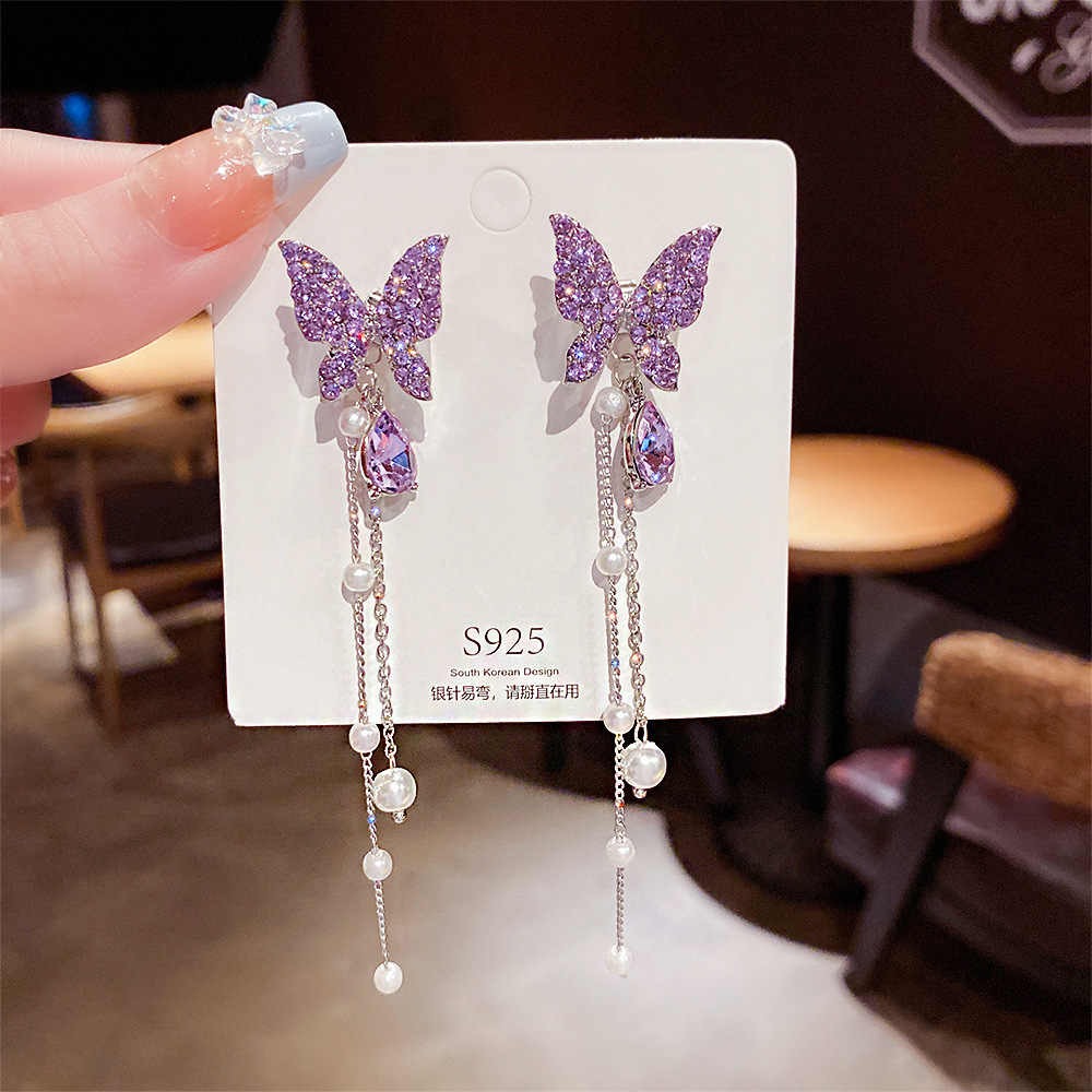 Pearl Tassels Butterfly earrings
