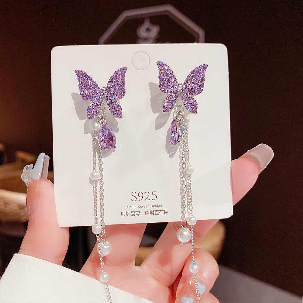 Pearl Tassels Butterfly earrings
