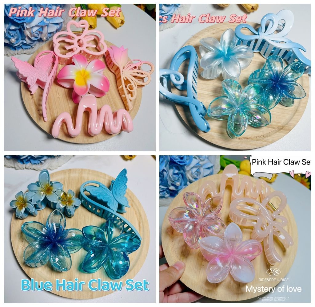 Flower Hair Claw Clips