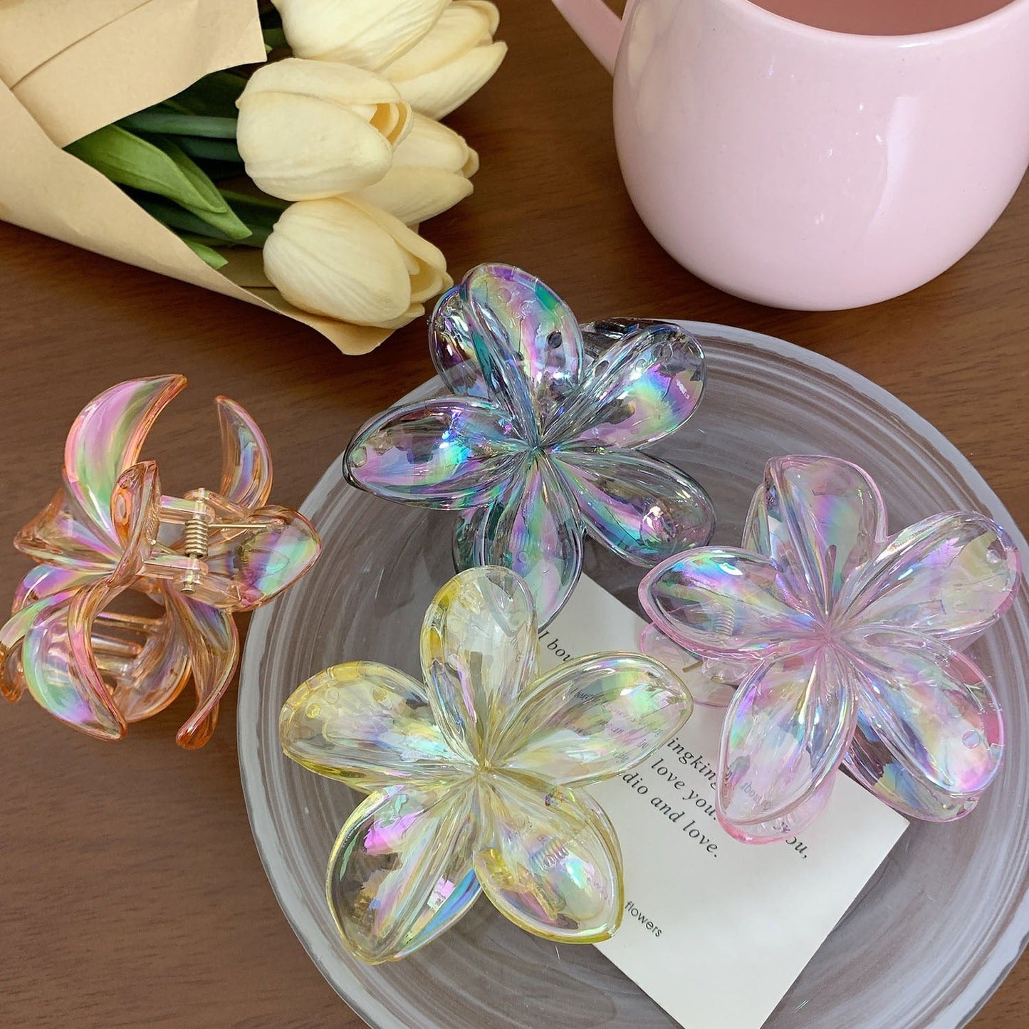 Flower Hair Claw Clips
